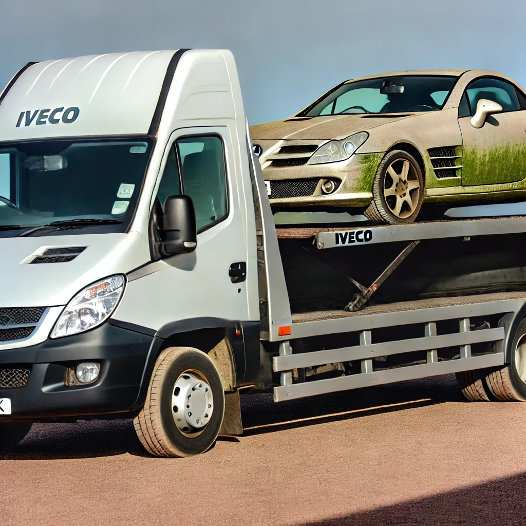 Iveco transporter collecting a car for WeBuyAnyCar